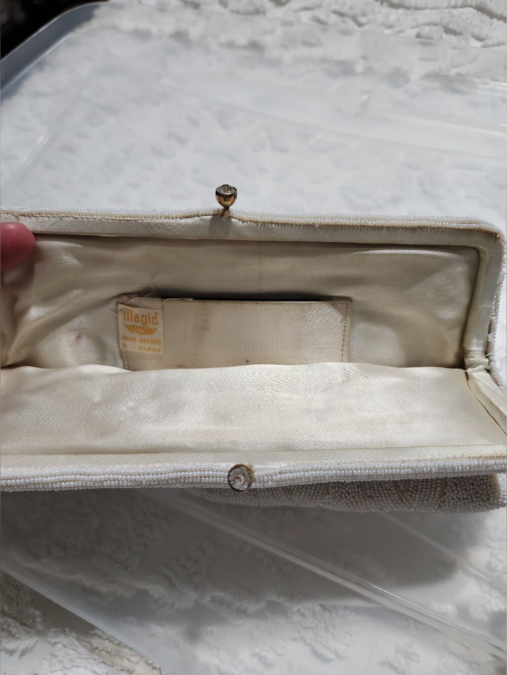 Magid Vintage Hand Beaded Purse Evening Bag, Made in Japan Clutch - Picture 5 of 11